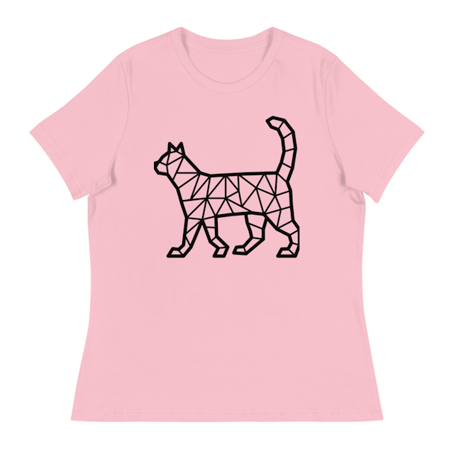 Pink / S Mosaic Kitty Women's Relaxed T-Shirt